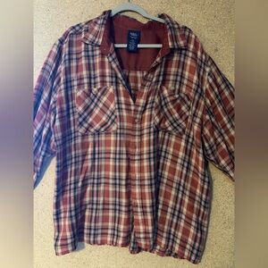 John Blair Plaid Button-Up Shirt Size XL